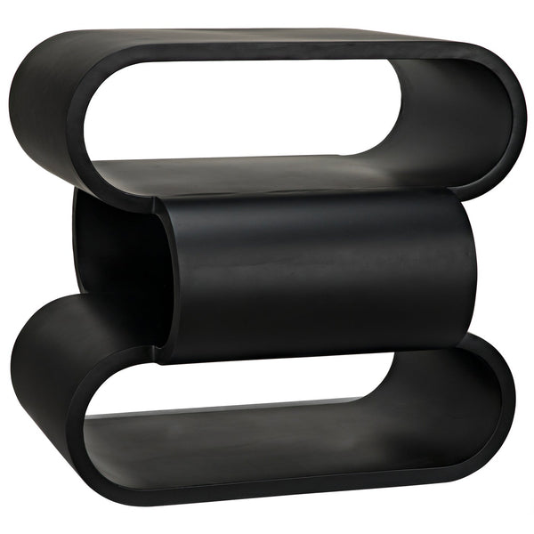 Noir Nada Side Table, Black Steel