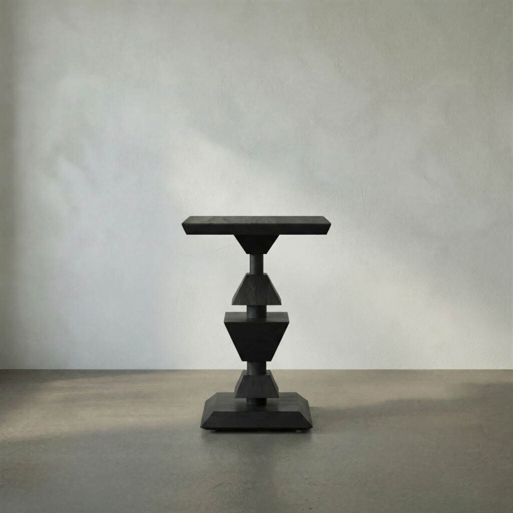 Noir Majesty Side Table, Hand Rubbed Black
