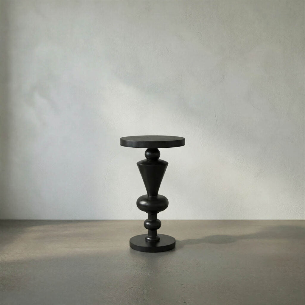 Noir Fenring Side Table, Hand Rubbed Black