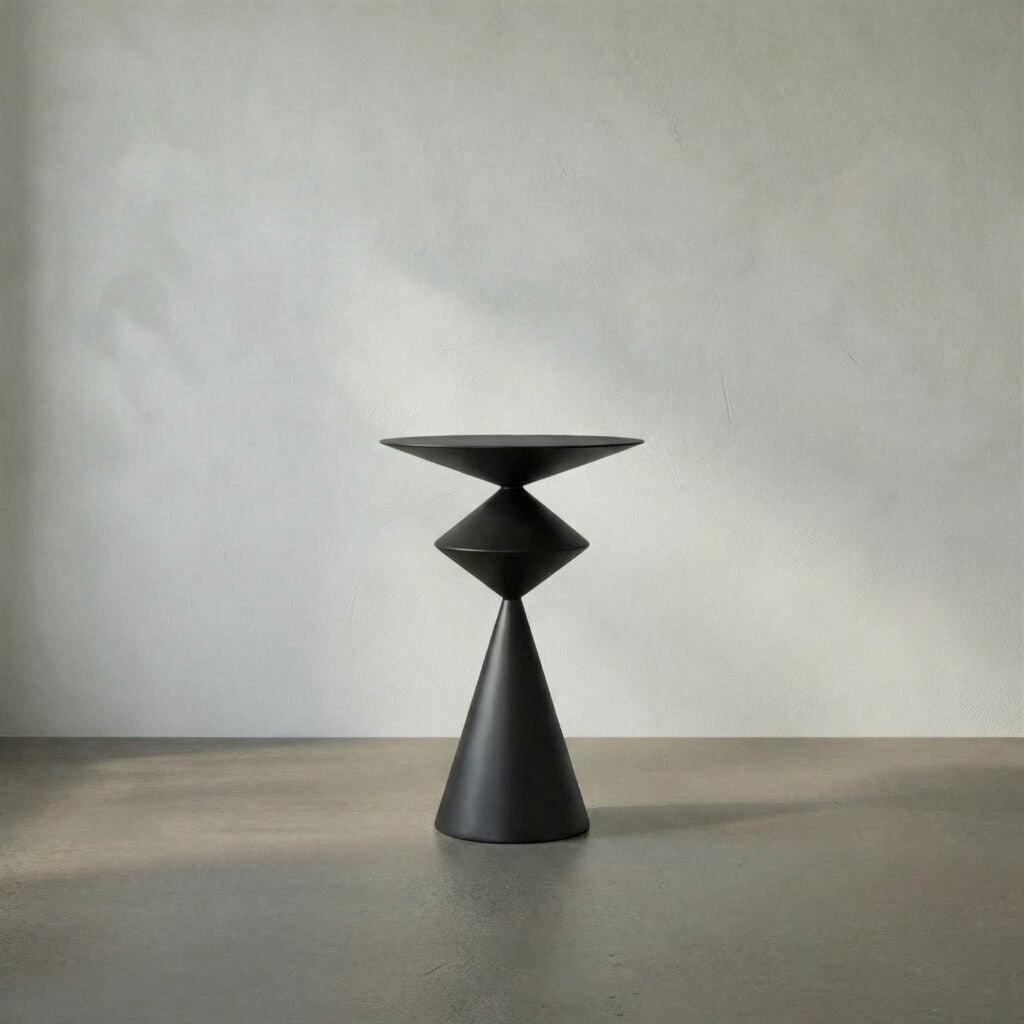 Noir Zasa Side Table, Black Steel