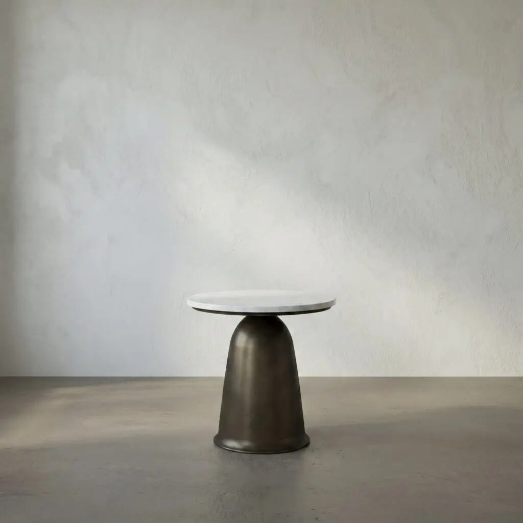 Noir Aiden Side Table, Aged Brass
