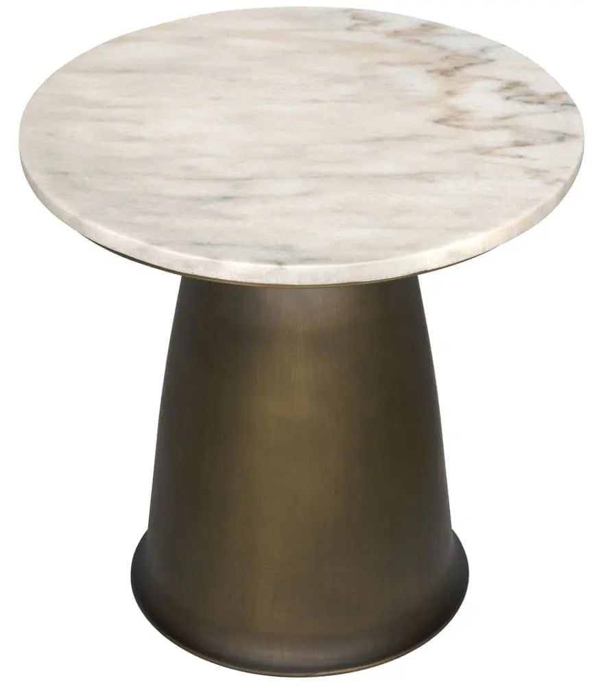 Noir Aiden Side Table, Aged Brass