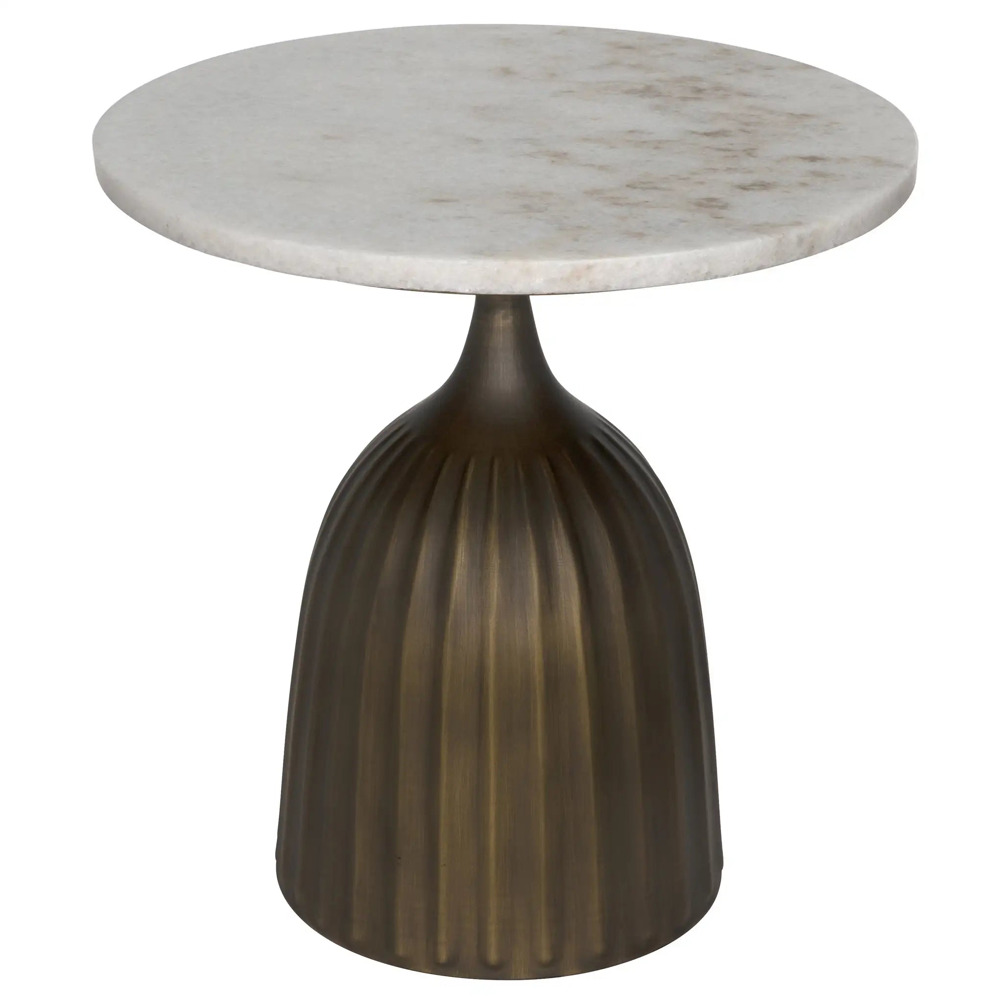 Noir Samuel Side Table, Aged Brass