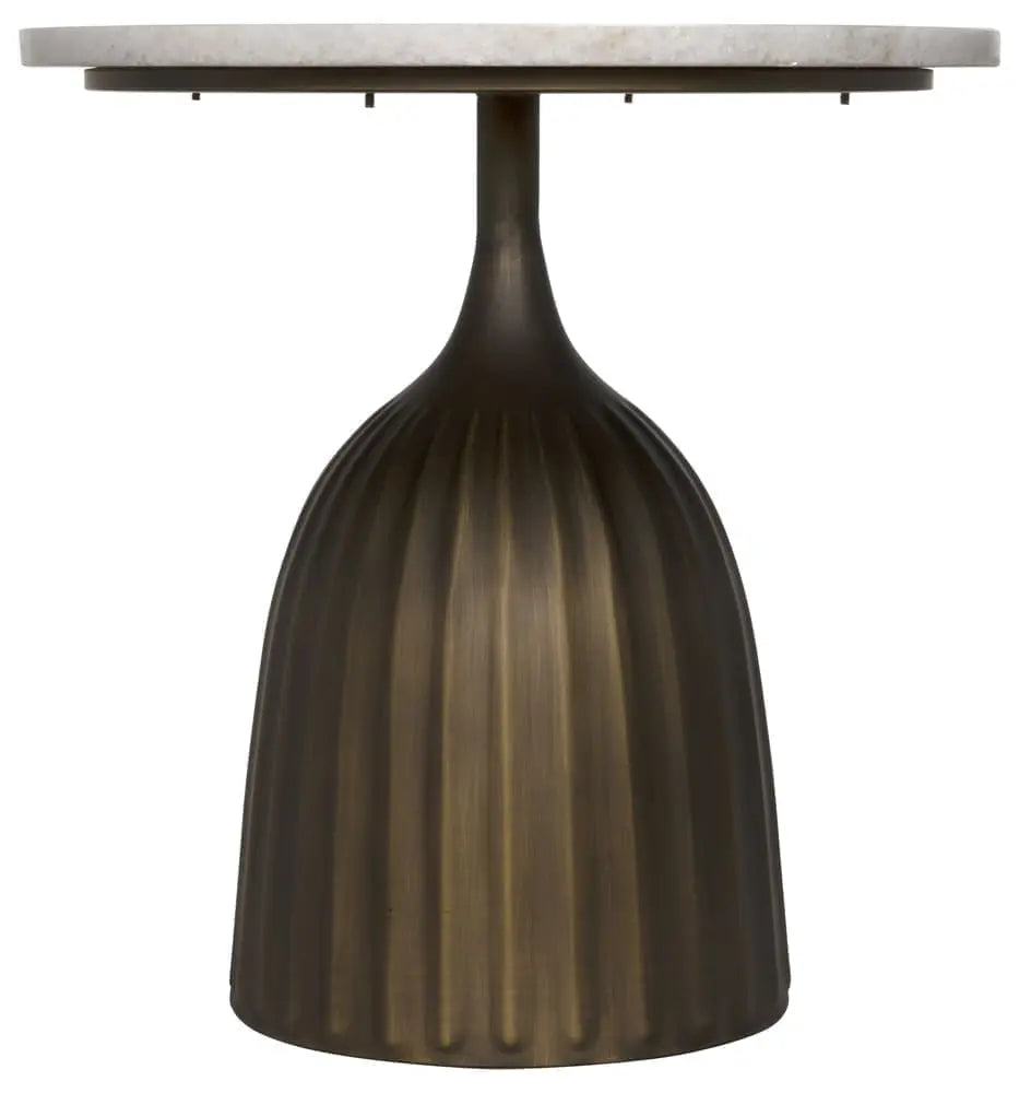 Noir Samuel Side Table, Aged Brass