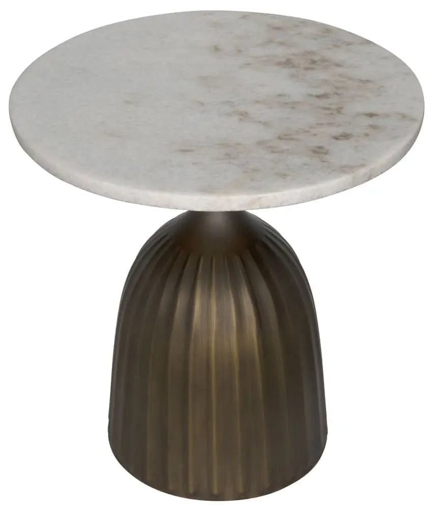 Noir Samuel Side Table, Aged Brass