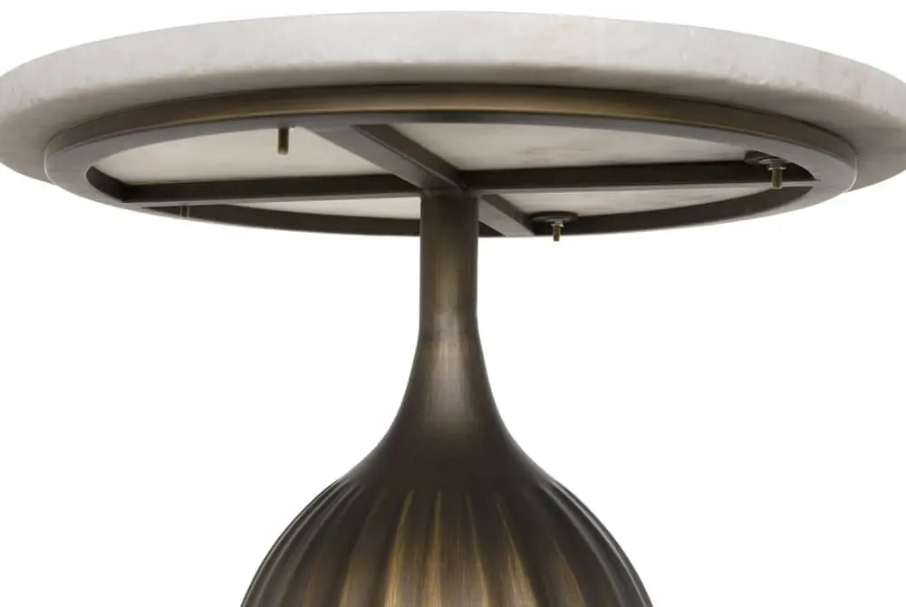Noir Samuel Side Table, Aged Brass