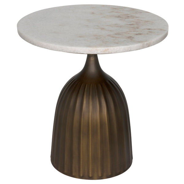 Noir Samuel Side Table, Aged Brass