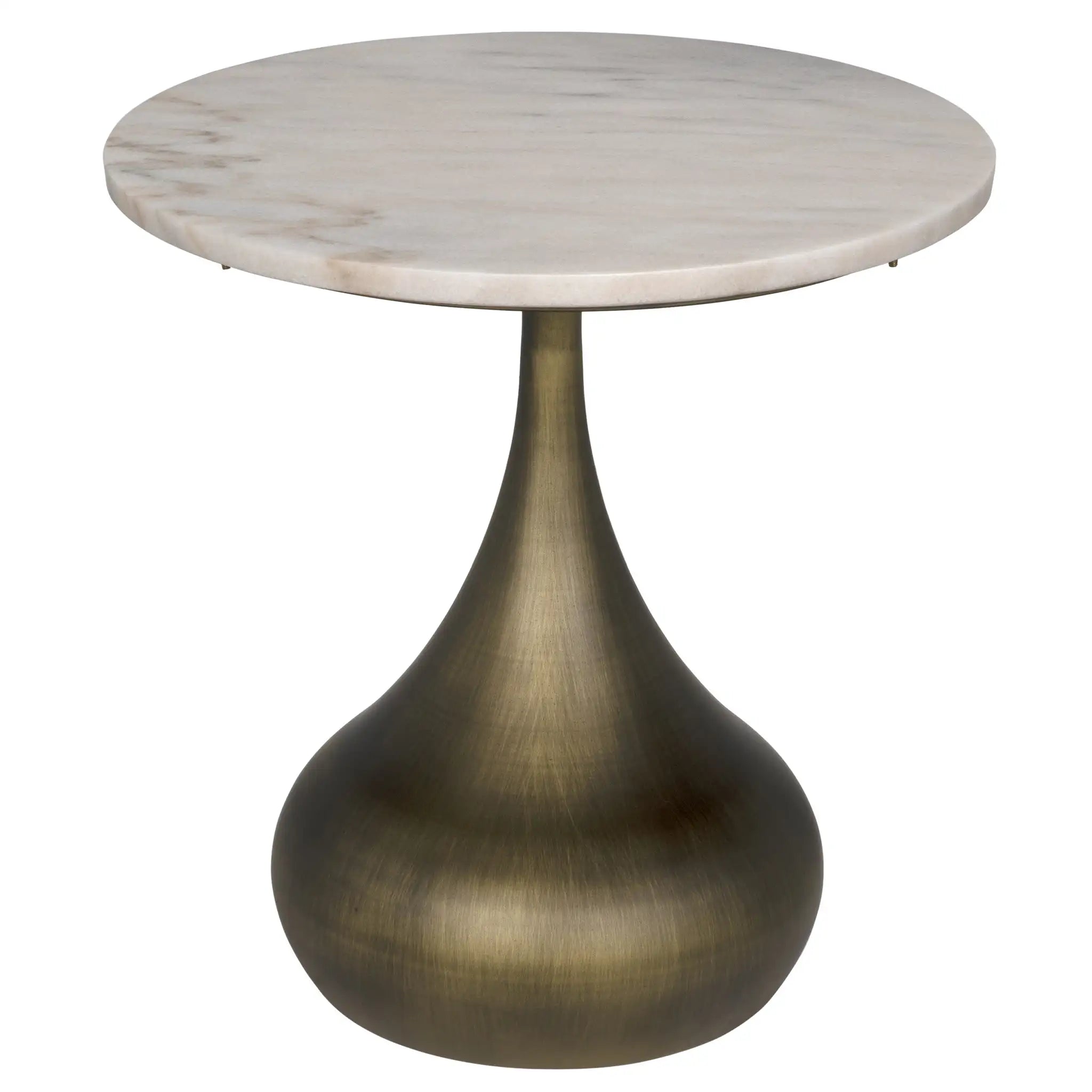 Noir Mateo Side Table, Aged Brass