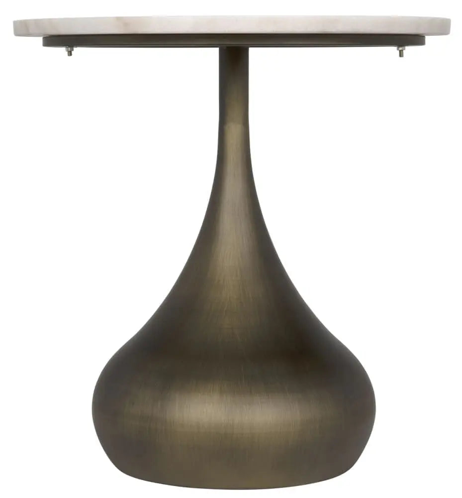 Noir Mateo Side Table, Aged Brass