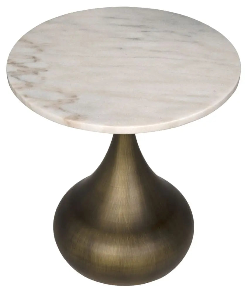 Noir Mateo Side Table, Aged Brass