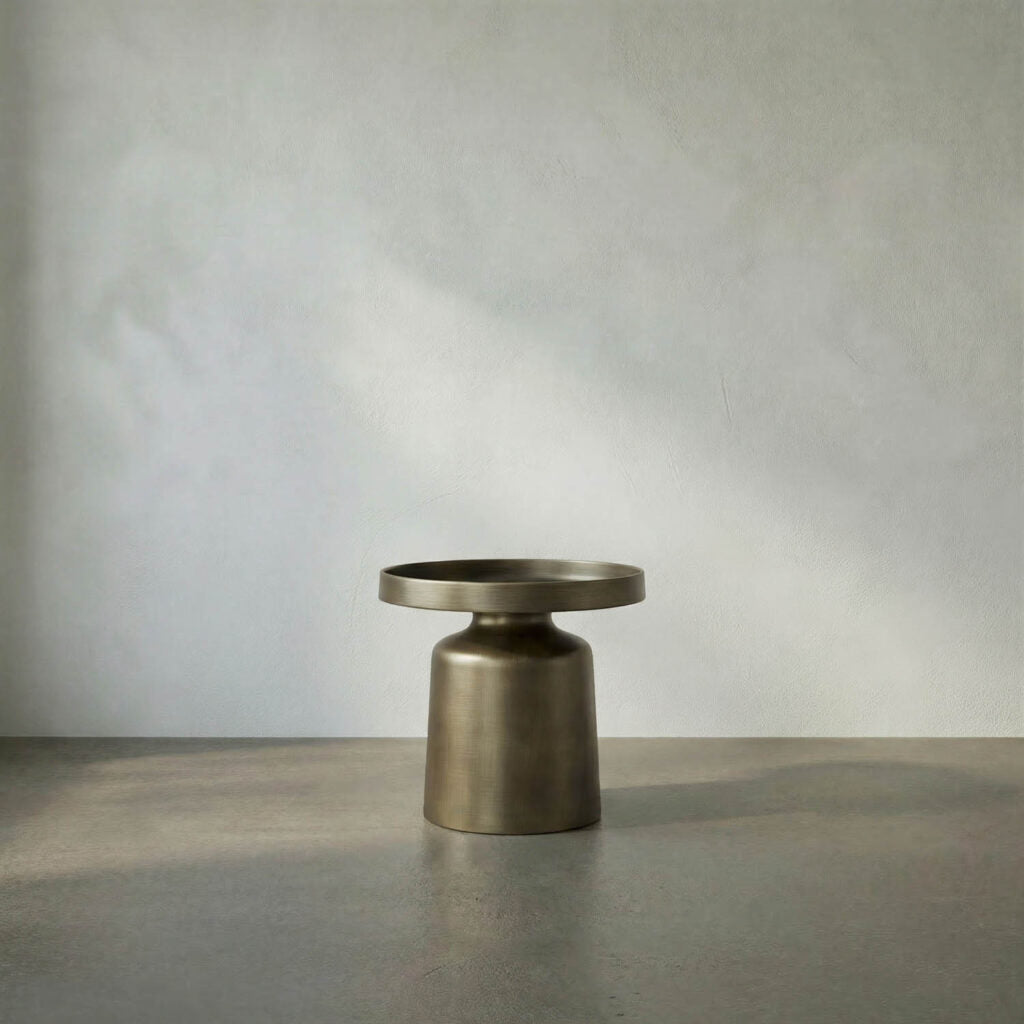 Noir Lee Side Table, Aged Brass