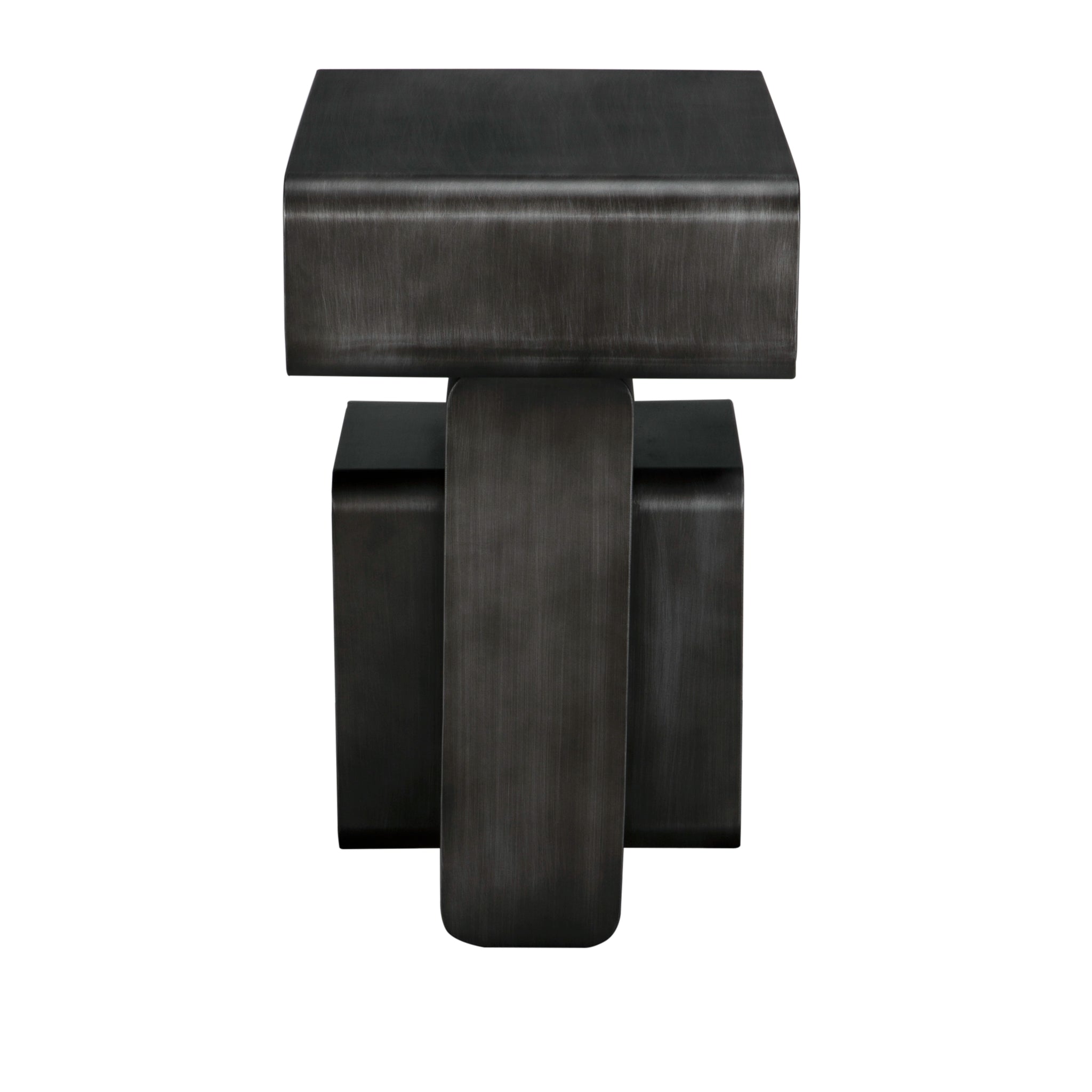 Noir Danville Side Table, Gun Metal Finish