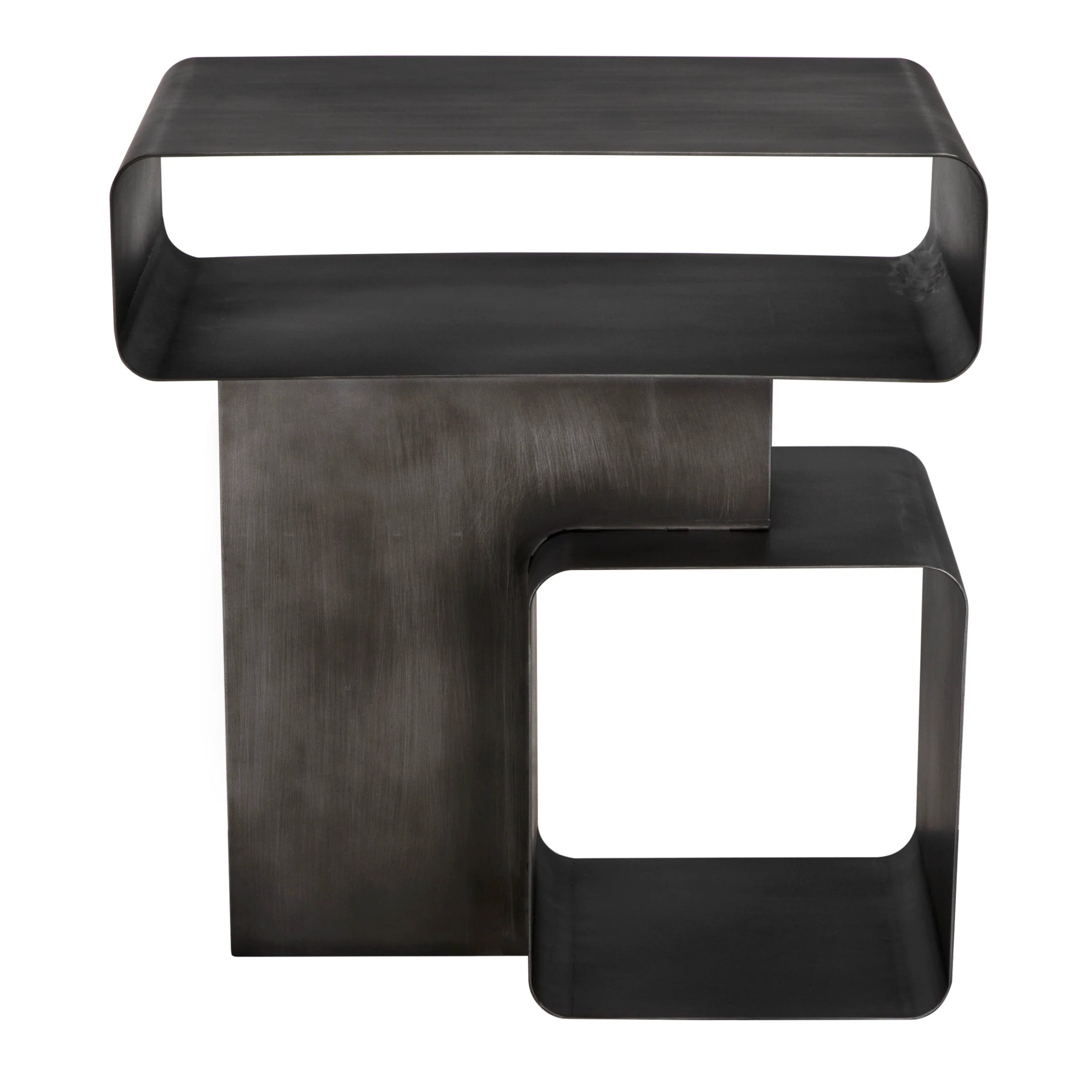 Noir Danville Side Table, Gun Metal Finish