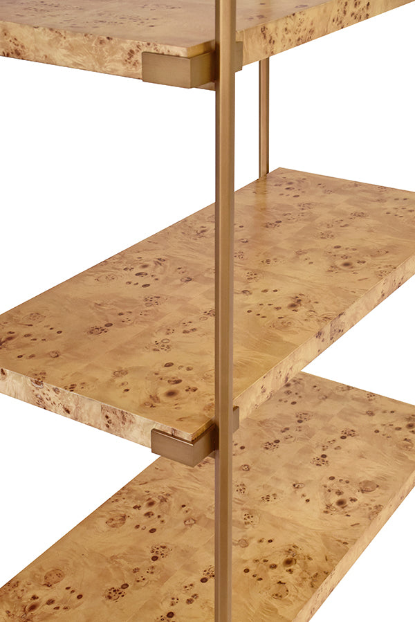 Worlds Away Harris Burl Wood Etagere