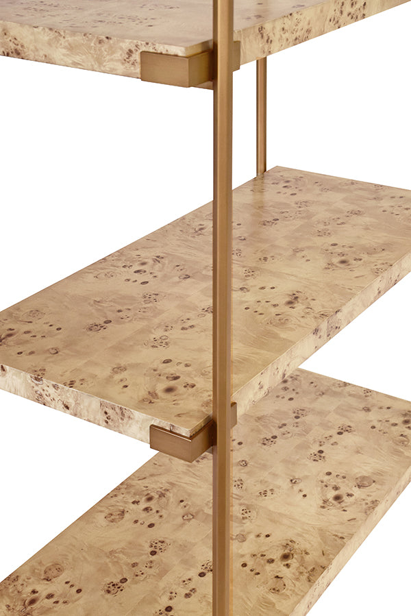 Worlds Away Harris Burl Wood Etagere