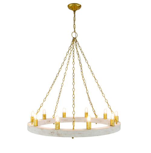 Light Oak & Gold Chandelier HD122