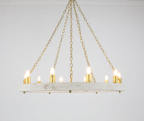 Light Oak & Gold Chandelier HD122