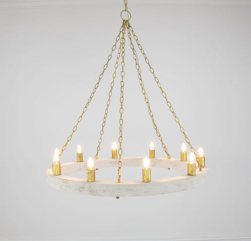 Light Oak & Gold Chandelier HD122