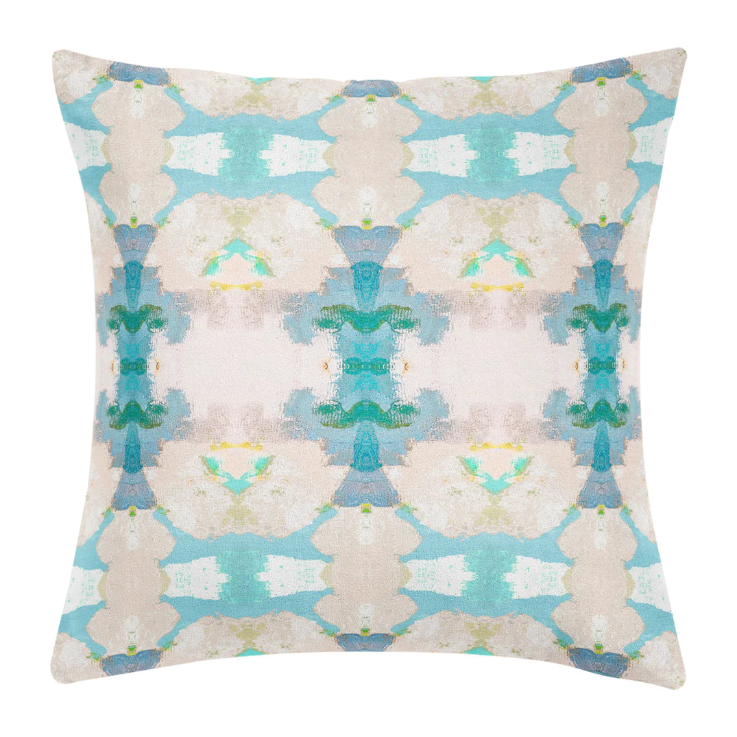 Blue Lagoon Linen Cotton Pillow by Laura Park
