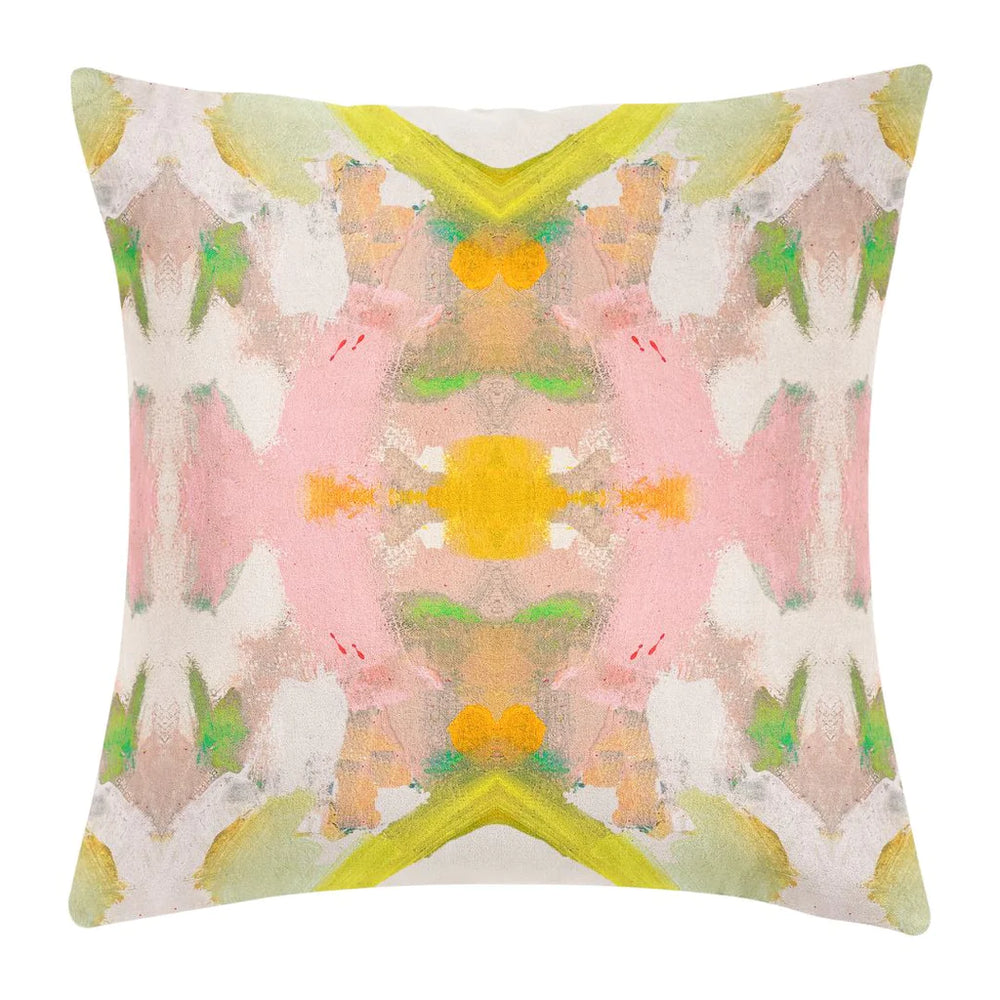 Laura Park White Lotus Linen Cotton Pillow