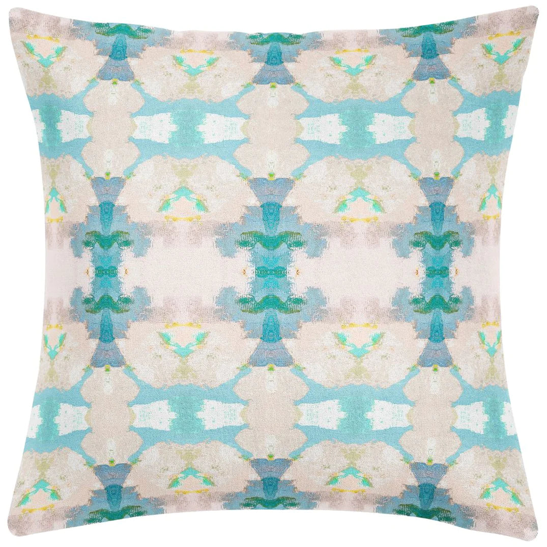 Laura Park Blue Lagoon Linen Cotton Pillow