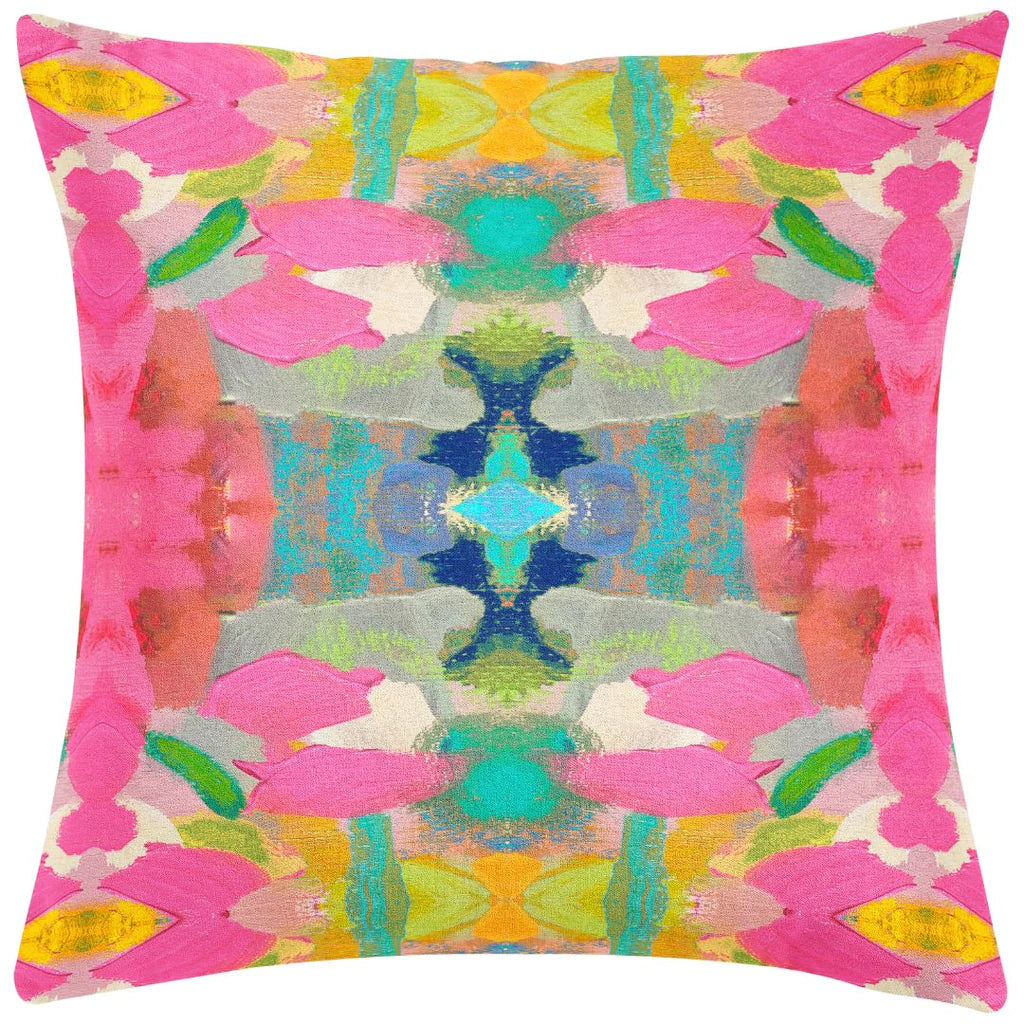 Laura Park Pink Paradise Linen Cotton Pillow