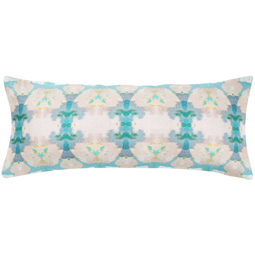 Blue Lagoon Linen Cotton Pillow by Laura Park