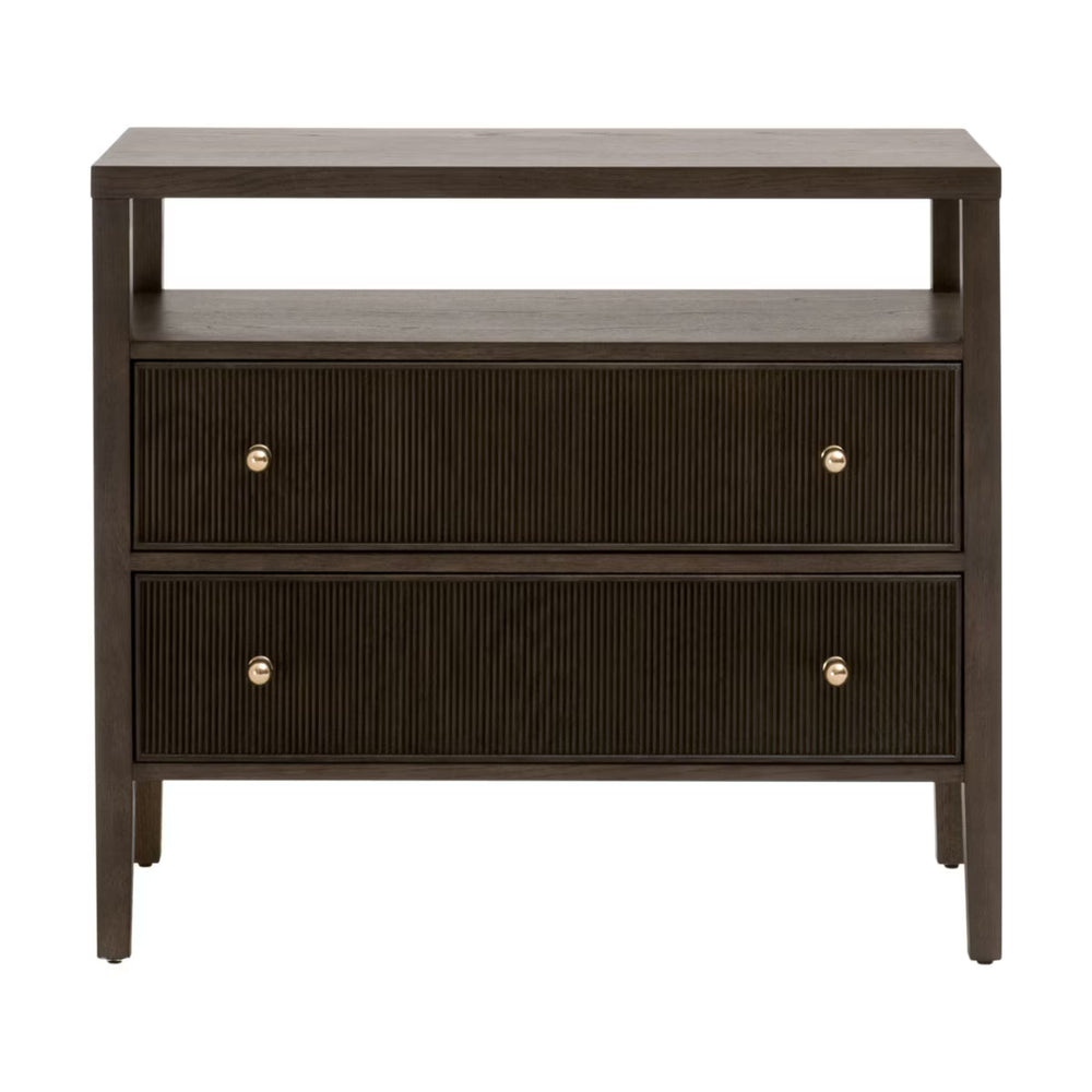 Essentials For Living Highland Open Shelf 2 Drawer Nightstand