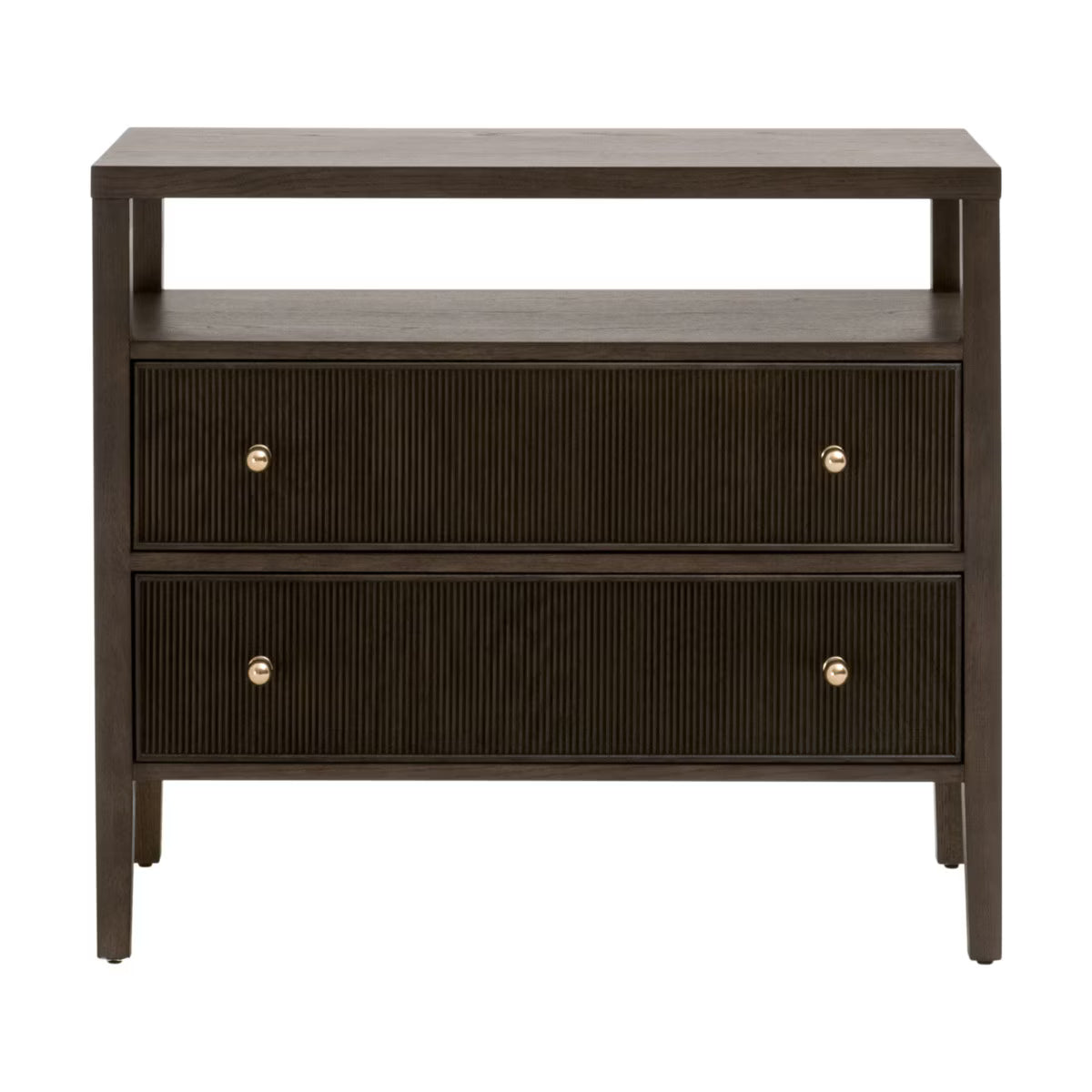 Essentials For Living Highland Open Shelf 2 Drawer Nightstand