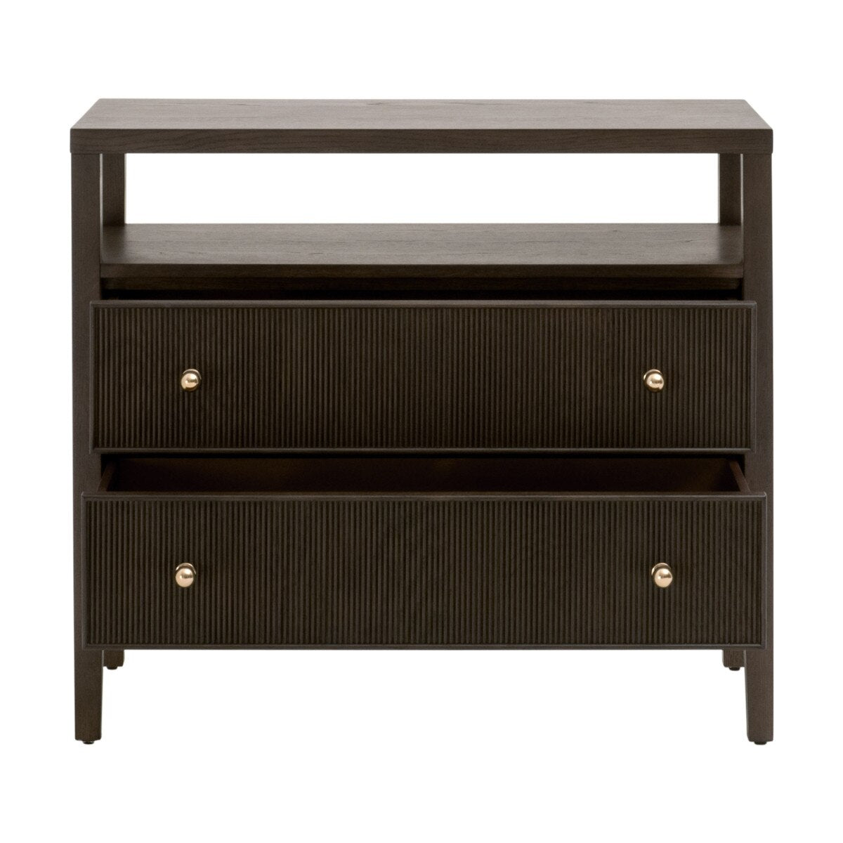 Essentials For Living Highland Open Shelf 2 Drawer Nightstand