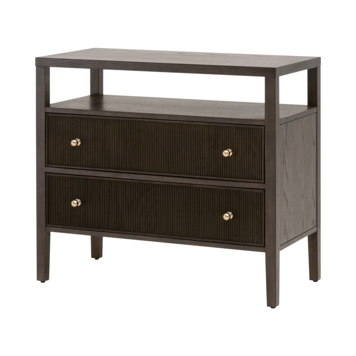 Essentials For Living Highland Open Shelf 2 Drawer Nightstand