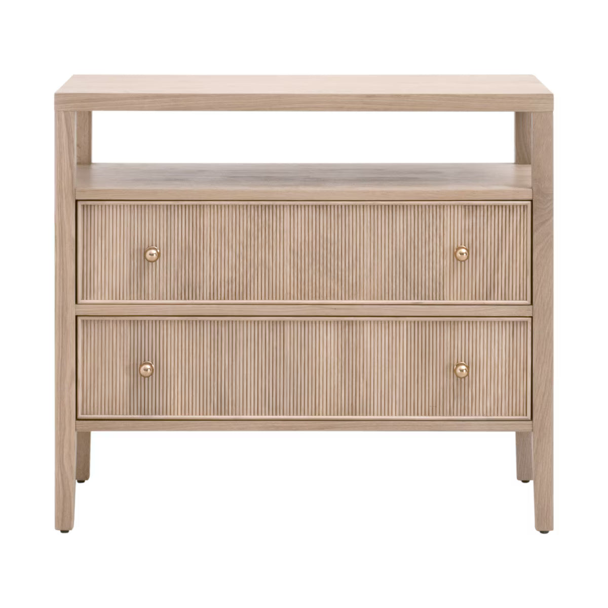 Essentials For Living Highland Open Shelf 2 Drawer Nightstand