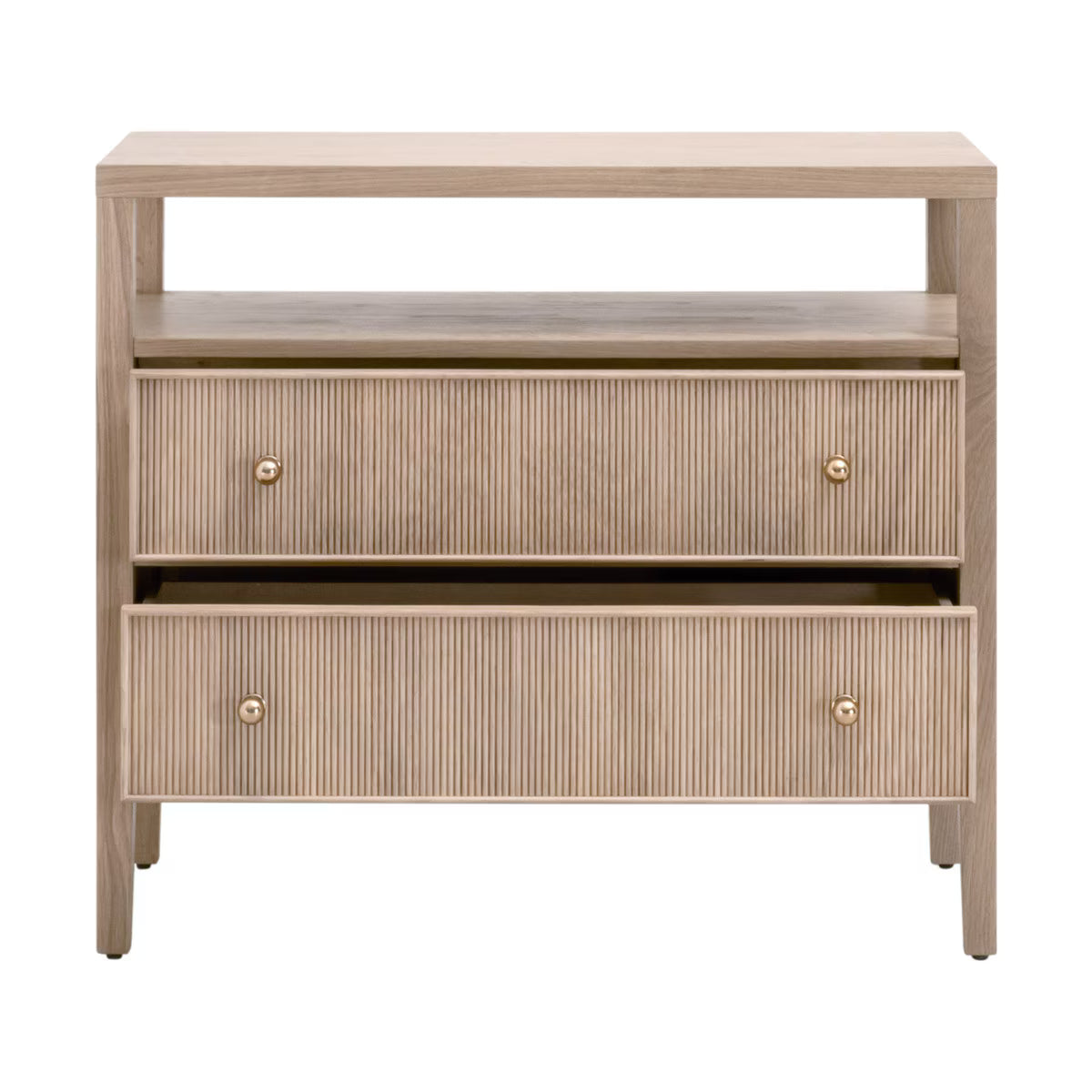 Essentials For Living Highland Open Shelf 2 Drawer Nightstand