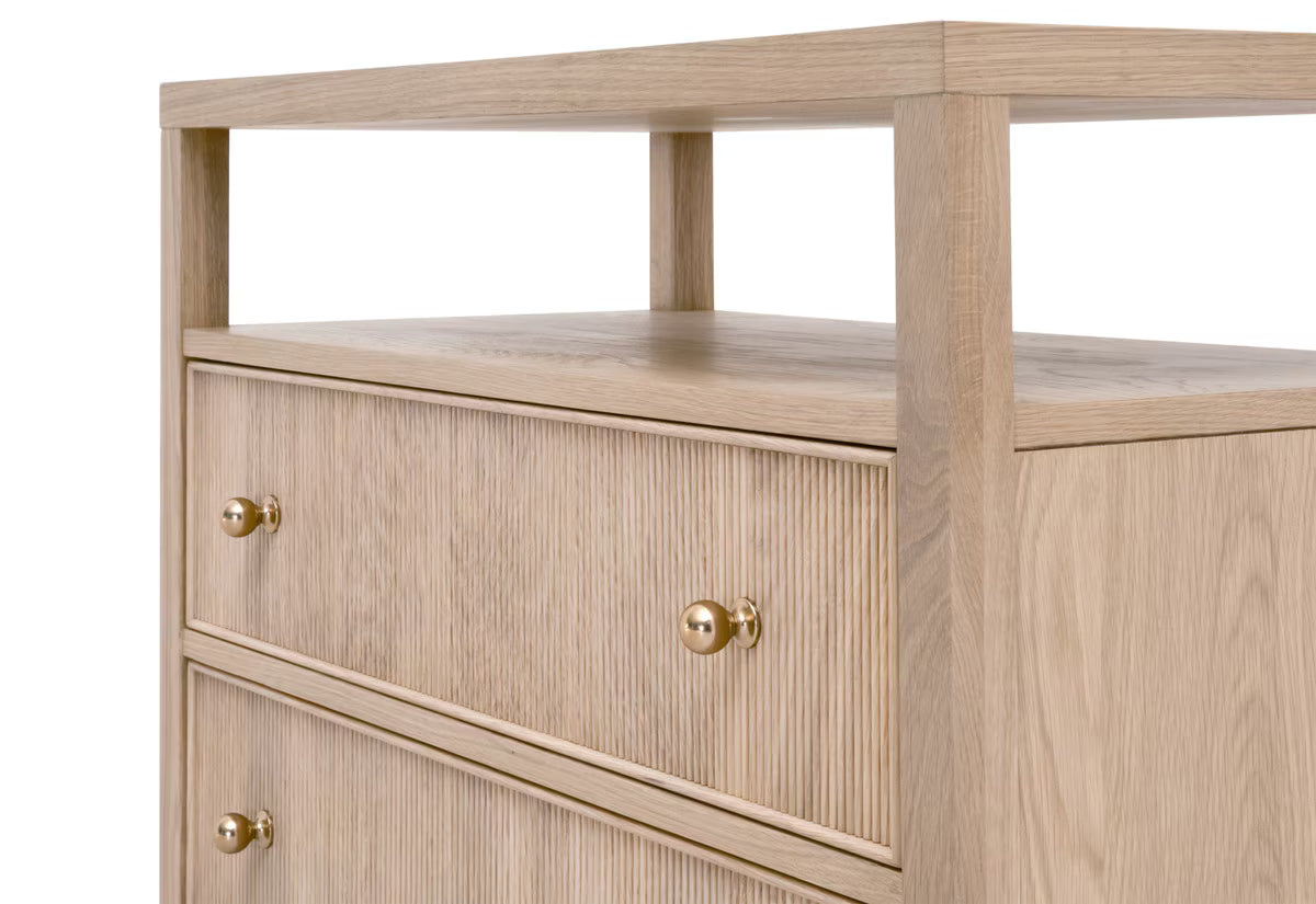 Essentials For Living Highland Open Shelf 2 Drawer Nightstand