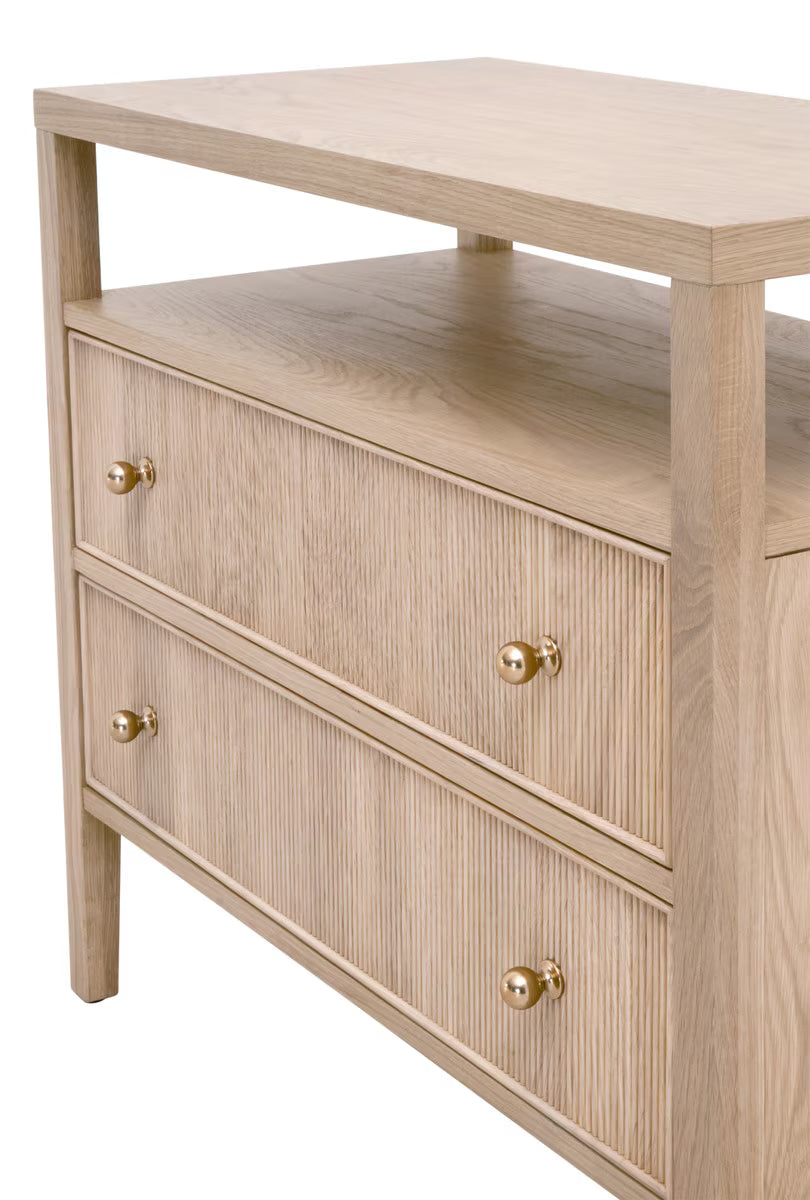 Essentials For Living Highland Open Shelf 2 Drawer Nightstand