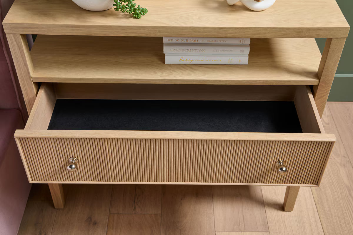 Essentials For Living Highland Open Shelf 2 Drawer Nightstand