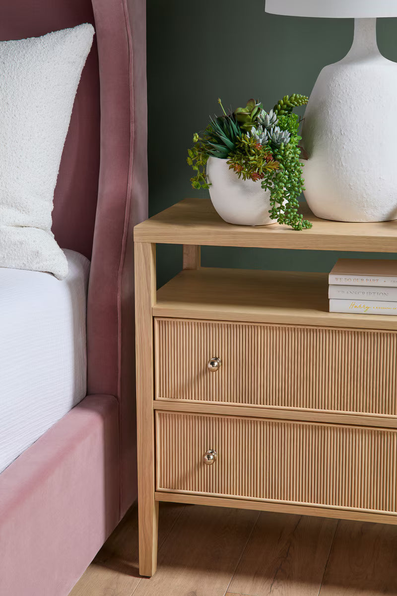 Essentials For Living Highland Open Shelf 2 Drawer Nightstand