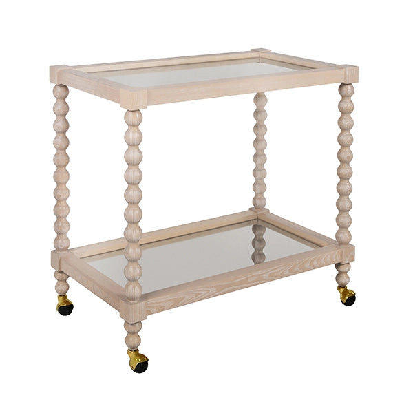 Worlds Away Isadore Bobbin Bar Cart