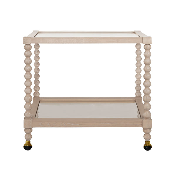 Worlds Away Isadore Bobbin Bar Cart