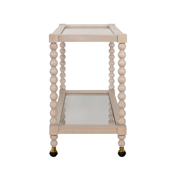 Worlds Away Isadore Bobbin Bar Cart