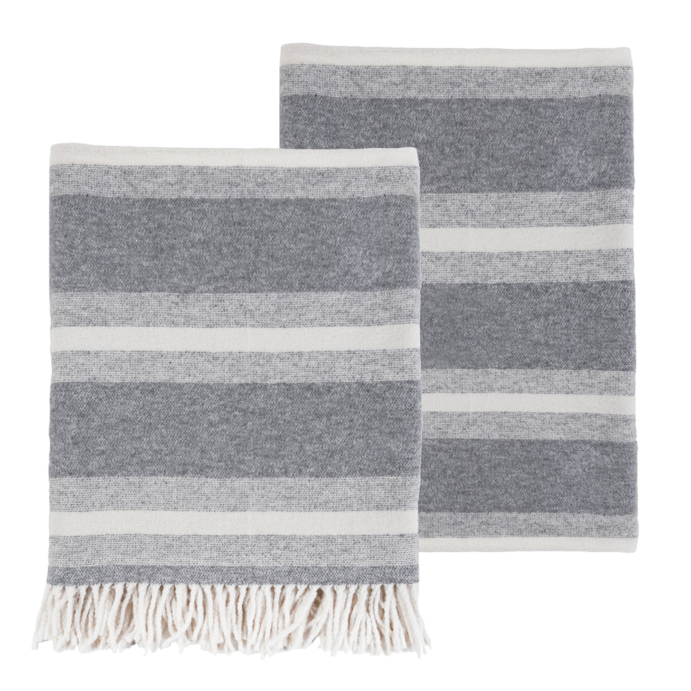 Pom Pom At Home Alpine Grey/ Ivory Throw
