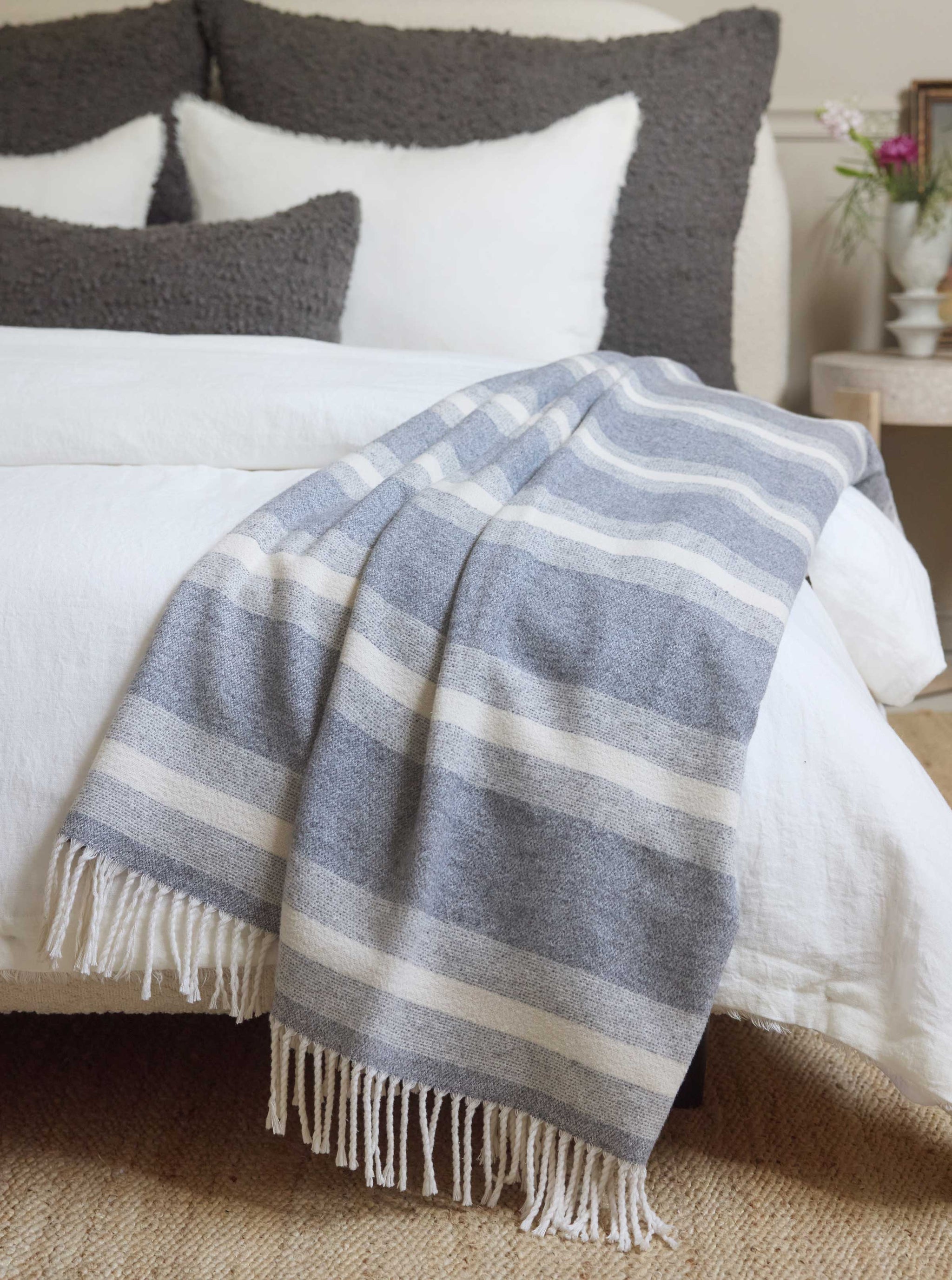 Pom Pom At Home Alpine Grey/ Ivory Throw