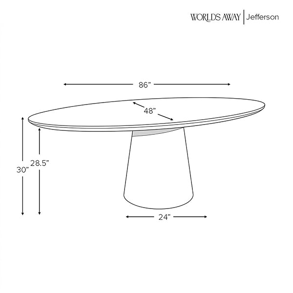 Worlds Away Jefferson Oval Dining Table