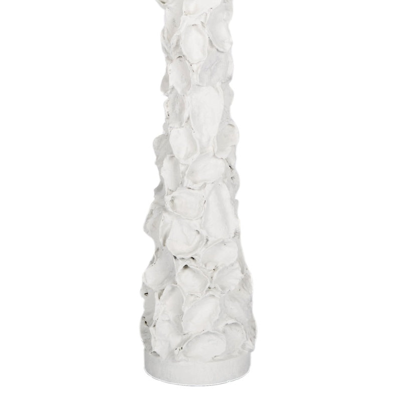 Old World Design White Gesso Oyster Shell Lamp