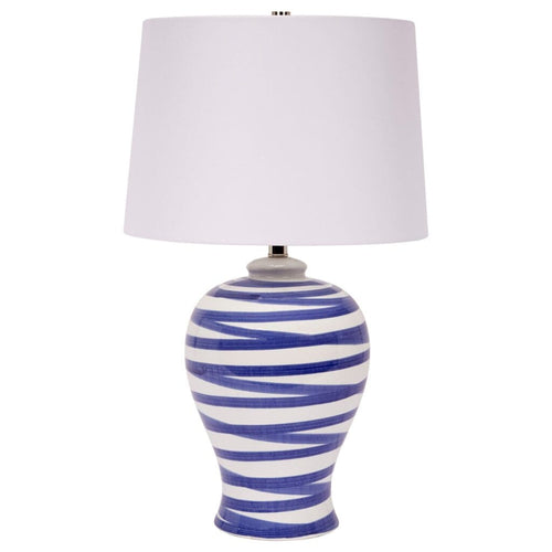 Old World Designs Lindell Blue Striped Lamp