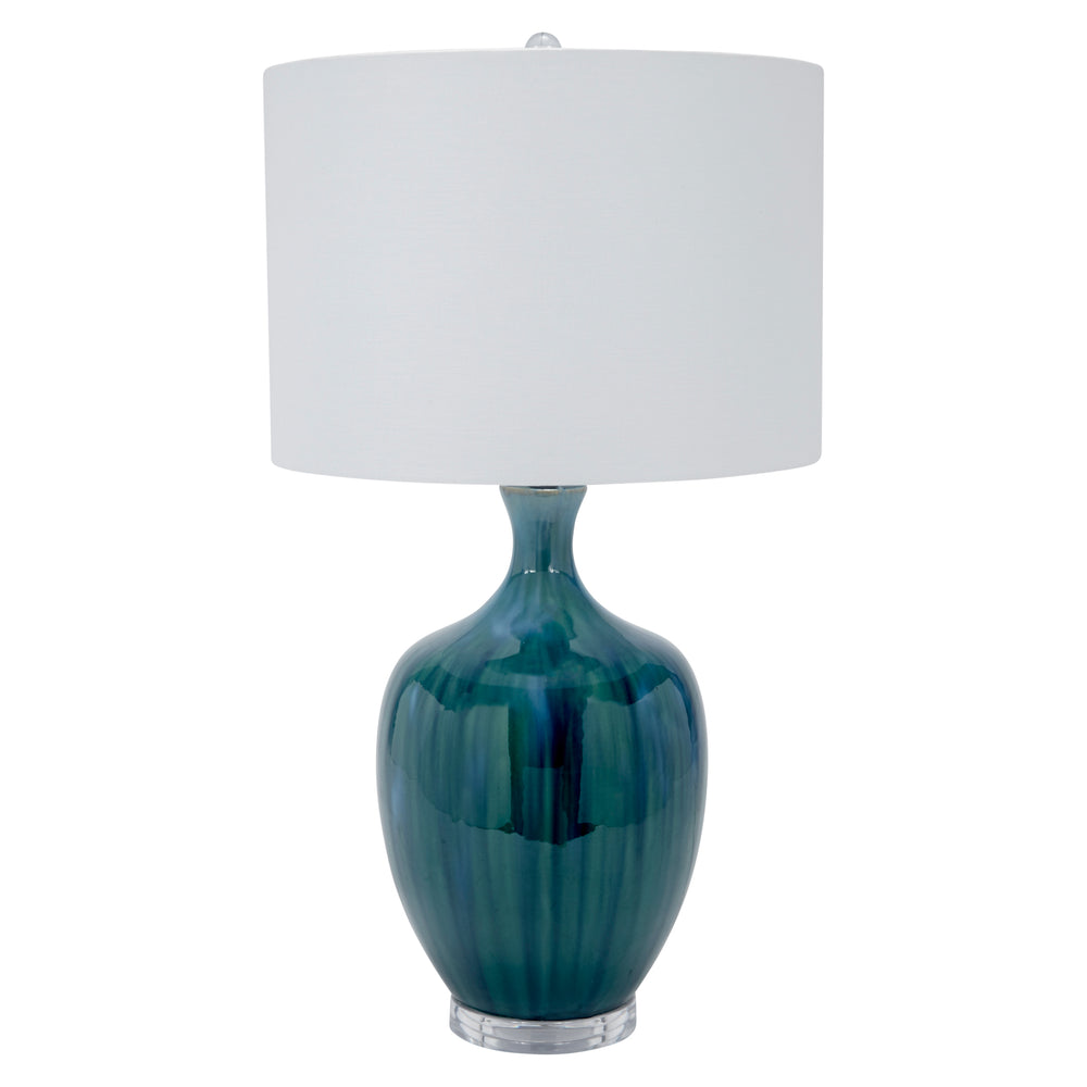 Old World Design Milena Peacock Green & Blue Table Lamp