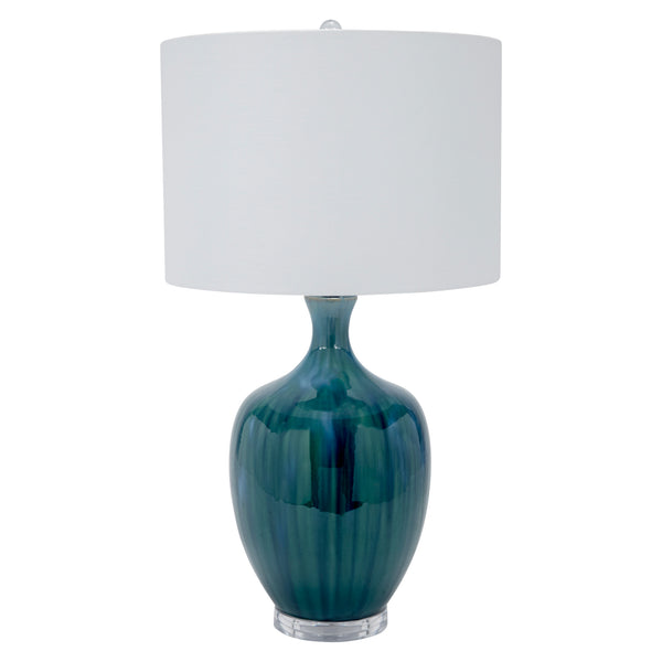 Old World Design Milena Peacock Green & Blue Table Lamp