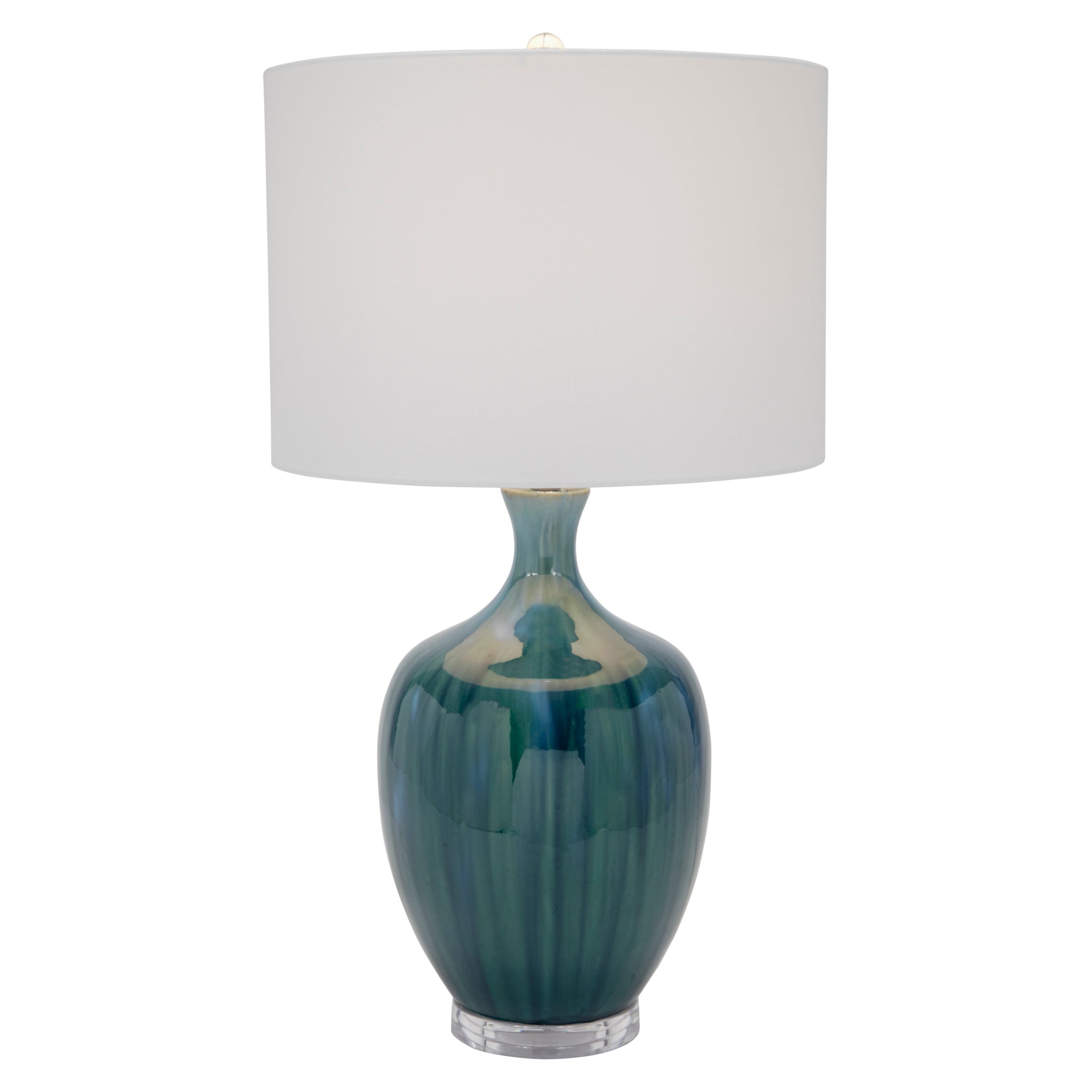 Old World Design Milena Peacock Green & Blue Table Lamp