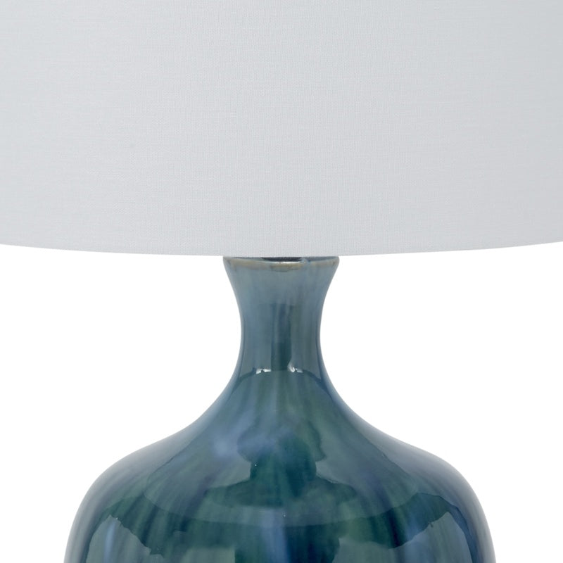 Old World Design Milena Peacock Green & Blue Table Lamp