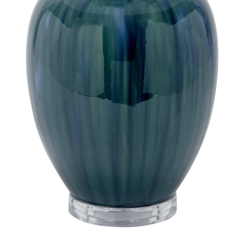 Old World Design Milena Peacock Green & Blue Table Lamp